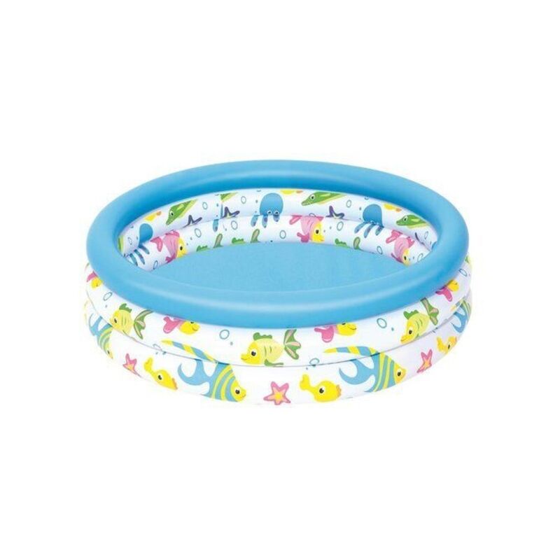 Trade Shop Traesio - Piscina Infantil Coral 3 Anillos Hinchable Redonda 102X25Cm Jardin Infantil 51008