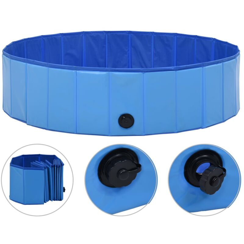 

vidaXL Piscina para perros plegable PVC azul 120x30 cm