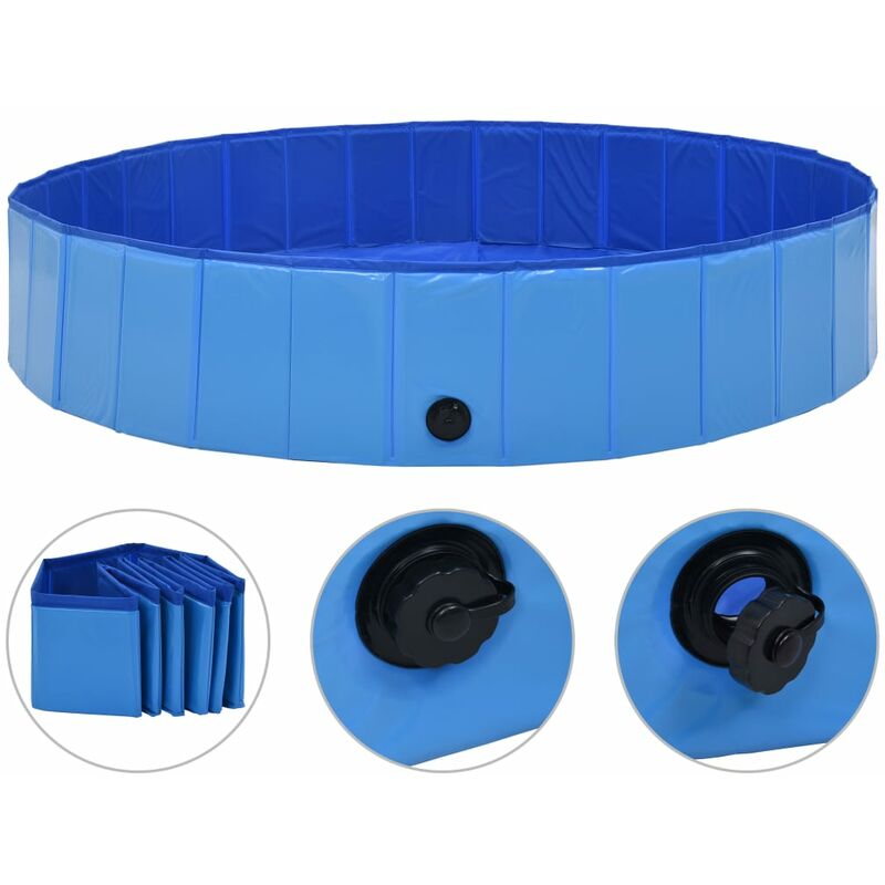 

Piscina para perros plegable PVC azul 160x30 cm