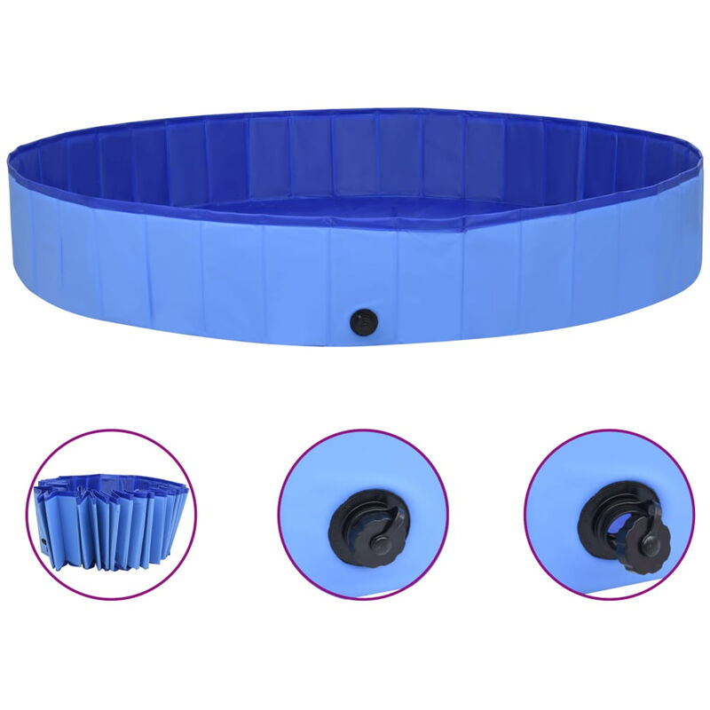 

Piscina para perros plegable PVC azul 300x40 cm