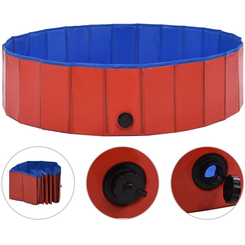 

vidaXL Piscina para perros plegable PVC rojo 120x30 cm