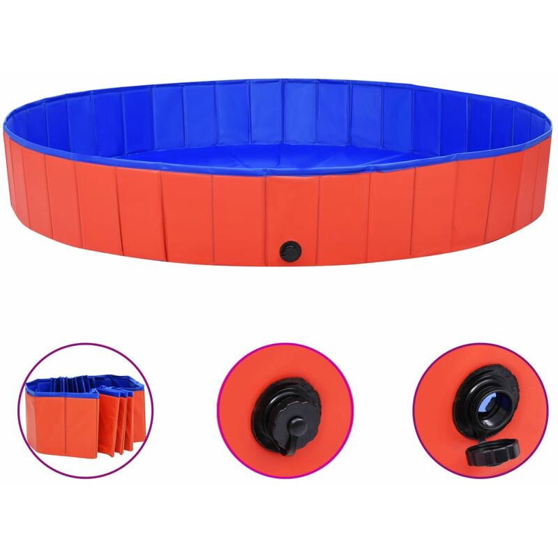 

Piscina para perros plegable PVC rojo 200x30 cm