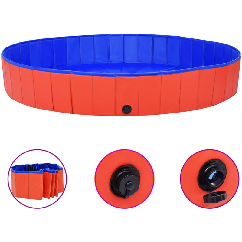 

Piscina para perros plegable PVC rojo 200x30 cm