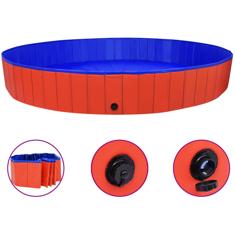 

Piscina para perros plegable PVC rojo 300x40 cm