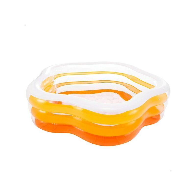 Trade Shop Traesio - Piscina Hinchable En Forma De Estrella 3 Anillas Para Niños 185X180X53 Cm Verano 56495