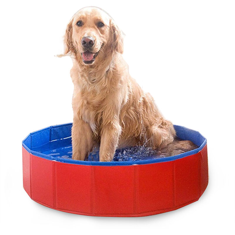 

Happyshopping - Piscina plegable para bano para mascotas, Piscina plegable para perros, Piscina para banera para mascotas,Rojo 80X30cm