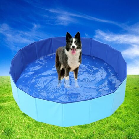 Piscina Plegable para Perros Bañera para Mascota Piscina Portátil para Niños PVC Antideslizante 100% Seguro y No Tóxico (120 x 30 cm)