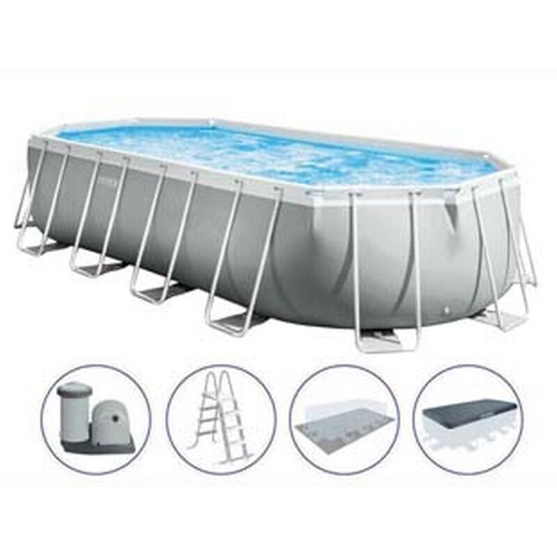 Intex - piscina 'prism frame' ovale con tel. portante con pompa CM.610X305X122H. - capacit LT.18202 - peso KG.130,4 (26798)