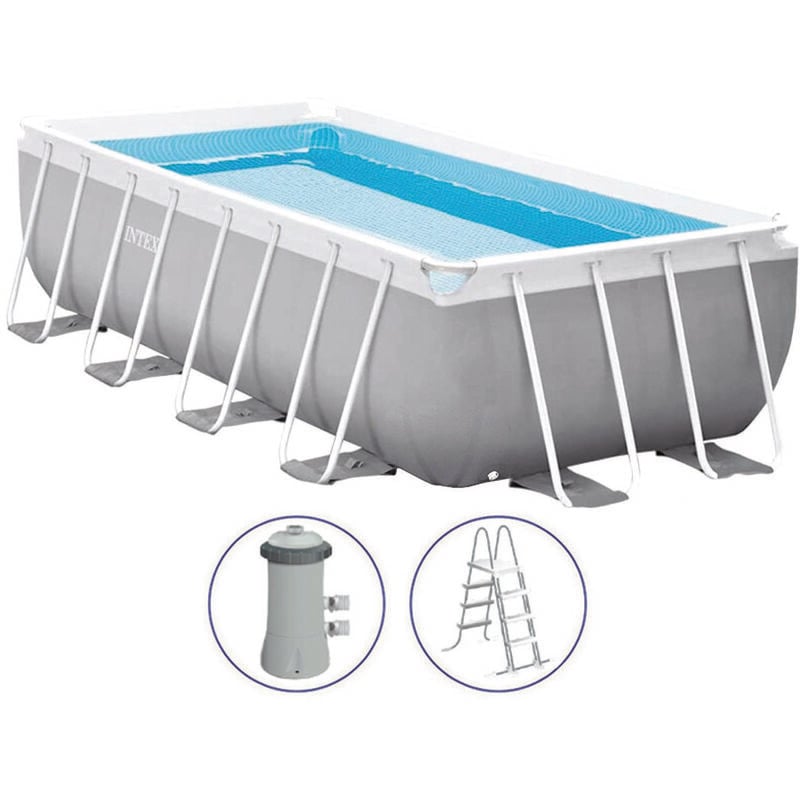 Intex - Piscina prism frame rettang.c/tel.portante c/pompa cm.400x200x100h. - capacità lt.6836 - peso kg.68,5 (26788)