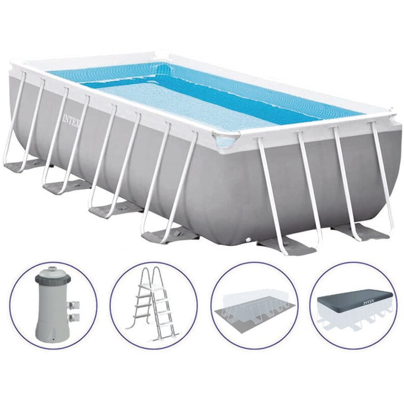 Intex - Piscina prism frame rettang.c/tel.portante c/pompa cm.488x244x107h. - capacità lt.10874 - peso kg.86,7 (26792)