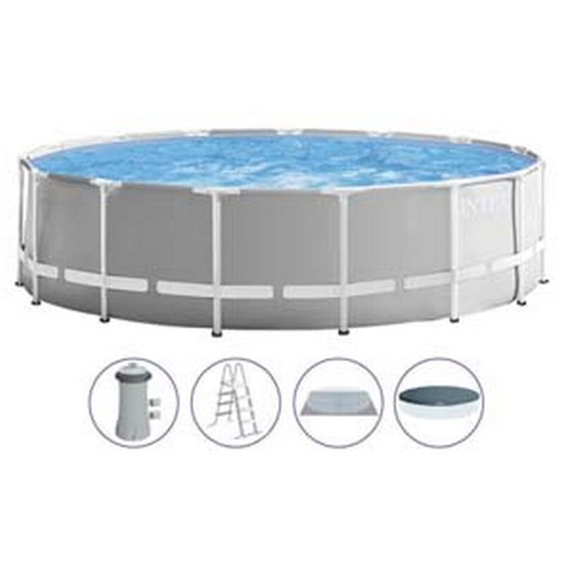 Intex - Piscina prism frame rotonda c/telaio portante c/pompa cm.457x122h. - capacità lt.16805 - peso kg.73,1 (26726)
