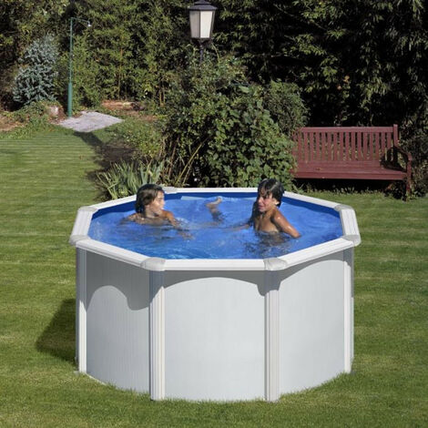 Piscina desmontable Gre Fidji circular de acero chapa blanca profundidad 1,20 m