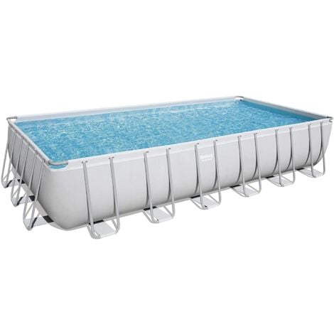 Piscina Rettangolare Fuori Terra con Telaio Portante Bestway POWER STEEL 732X366X132 Cm