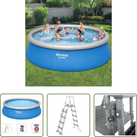 Piscina rotonda - Bestway Set per Piscina Gonfiabile Fast Set Rotonda 457x122 cm