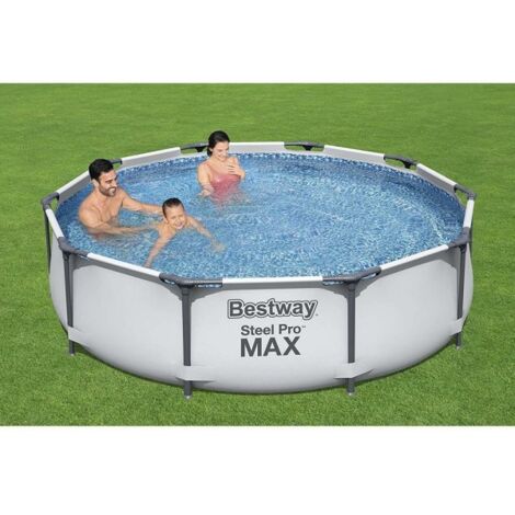 PISCINA SOBRE SUELO REDONDA STEEL PRO MAX SET 305 X 76 CM BOMBA 1.249 L/H 56408