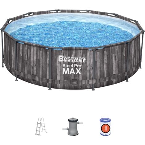 Bestway 5614X Frame Pool Steel Pro Max Set Ø366x100cm Filtro Pompa Scaletta