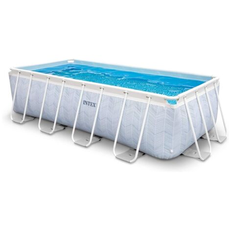 Piscina tubular rectangular chevron - 4 x 2 m - Intex