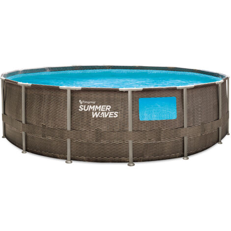 Piscina tubular redonda con ojo de buey Ø4,57x1,22m Olas de verano