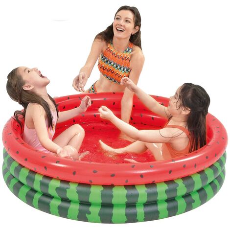 Piscinas inflables para niños, 3 anillos, sandía, piscina para niños, 47 x 12 pulgadas, piscina para bebés, piscinas para niños, para patio trasero, jardín, centro de natación al aire libre, piscina p