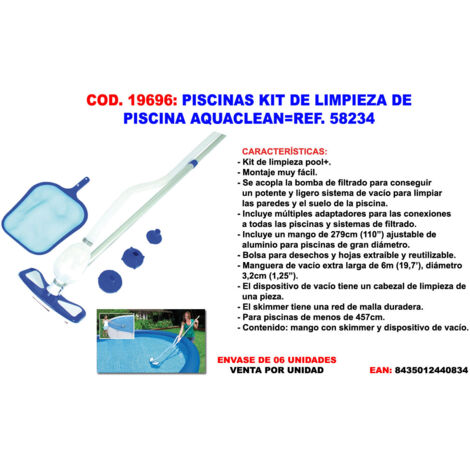 PISCINAS KIT DE LIMPIEZA DE PISCINA AQUACLEAN=58234