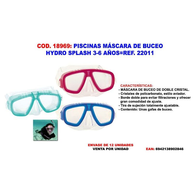 

piscinas mascara de buceo hydro splash 3-6 años 22011 - Mibricotienda