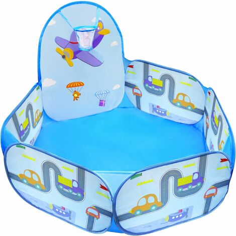 Piscine à Balles Enfant, Pop Up Bébé Ball Pool Tente de Jeu avec Panier de Basket-Ball Jouets Cadeaux de Noël Intérieur et Extérieur (Balles Non Comprises)