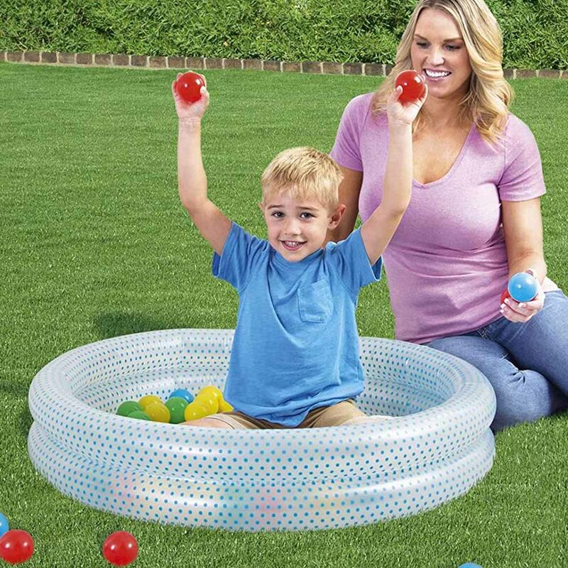 Bestway - Piscine gonflable pour enfants avec 50 boules 2 anneaux pvc 91x20cm 2 couleurs
