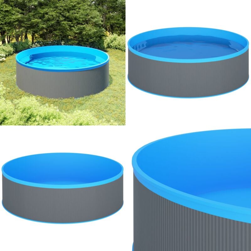 Piscine à éclaboussures 350x90 cm Gris - Piscine Hors Sol - Piscine Gonflable - Piscine Pour Enfants - Piscine Familiale - Piscine Rectangulaire