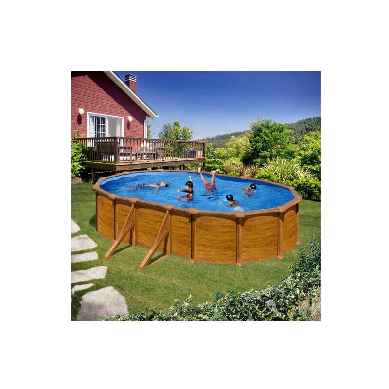 GRE - Piscine acier Gré ovale Pacific 634 x 399 x H.122 cm - Filtre à sable