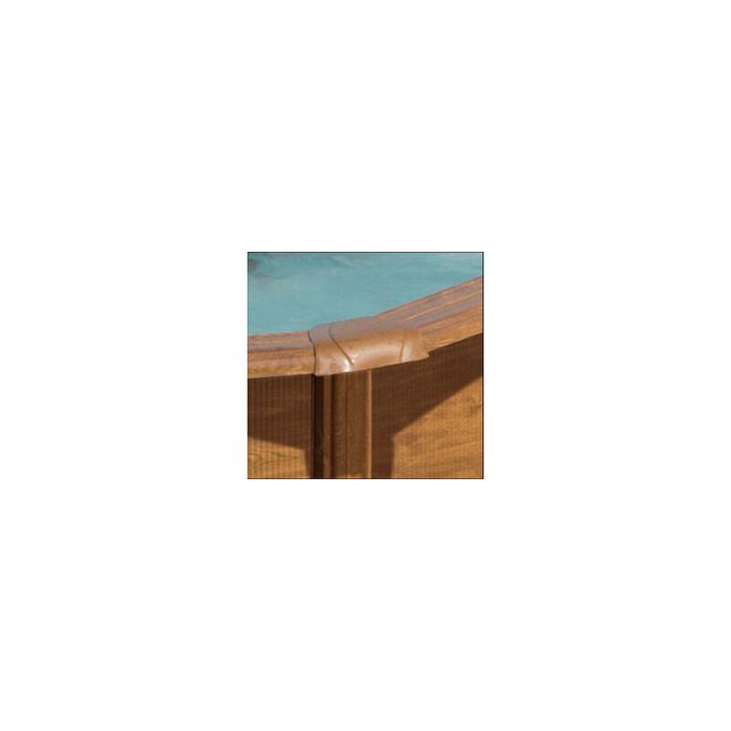 Pools Piscine ronde acier Ø2,60m x h: 1,22m - Imitation bois - Filtration à sable - GRE