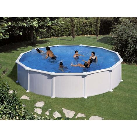 GRE – Piscine tubulaire ronde acier galvanisé 5,70 m x 1,32 m – Volume 27 798 litres – Filtration à sable 5 m³/h – Installation rapide sans creusage