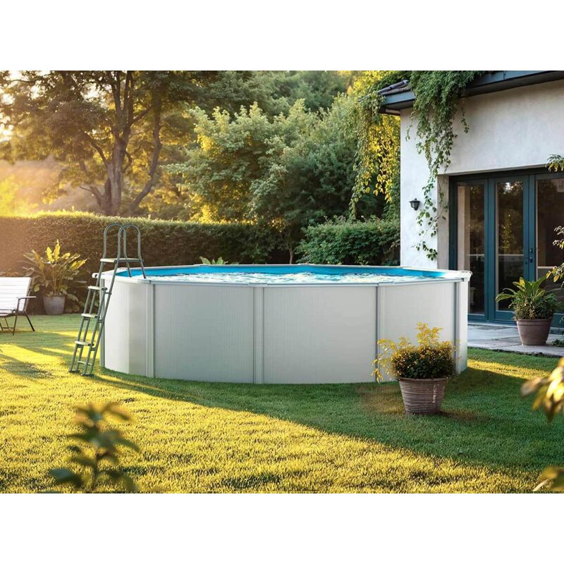 GRE - Piscine acier blanc Bora Bora ronde 4,80 x 1,22 m - Gré