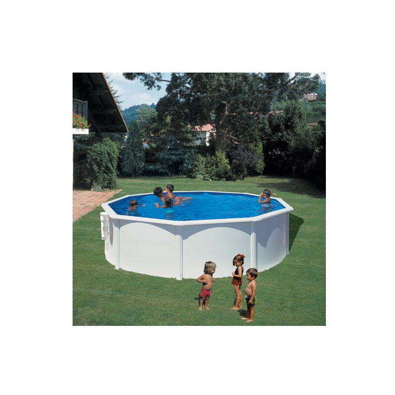 GRE - Piscine acier Gré ronde Bora Bora ø 480 x 122 cm - Filtre à cartouche