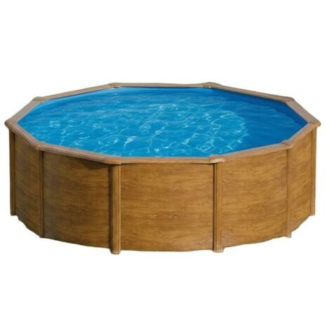 Piscine acier Pacific - Imitation bois - Ovale - 7,30 m x 3,75 m x 1,20 m