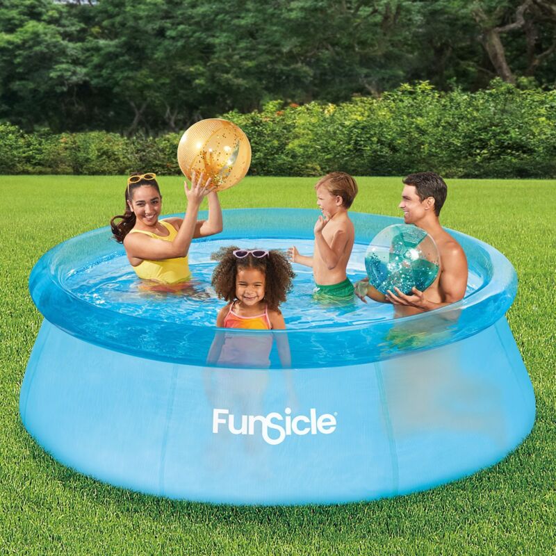 Funsicle - Piscine auto stable transparente bleue Ø2,44m x76cm