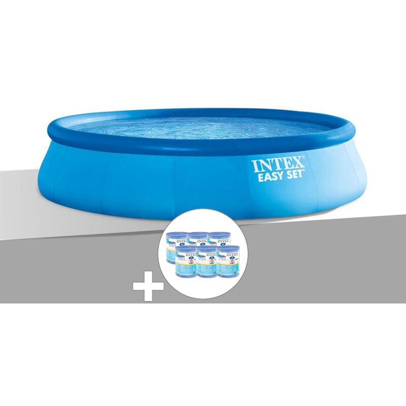 Kit piscine autoportée Intex Easy Set 4,57 x 1,07 m + 6 cartouches de filtration - Bleu