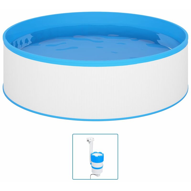 True Deal - Piscine avec écumoire suspendue et pompe 350x90 cm Blanc