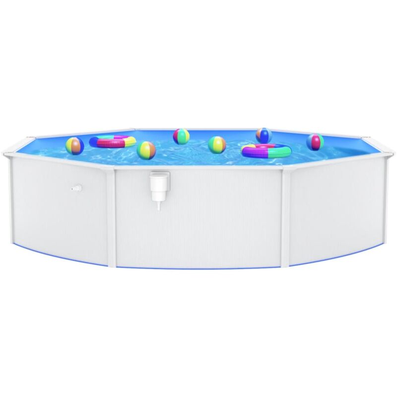 Vidaxl - Piscine ronde avec parois en acier 550x120 cm Blanc