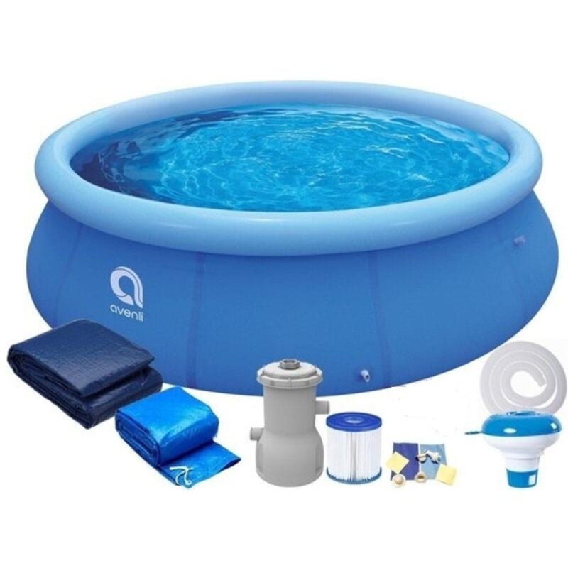 Piscine Hors-Sol Autoportante - Gonflable - 244 x 63 cm - avec pompe - ensemble complet