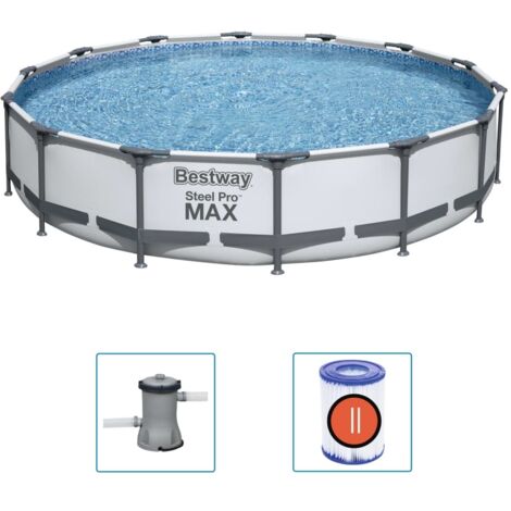 Piscine Bestway hors sol 427 x 84 cm pompe de filtration flowclear cartouche filtrante rustine auto-adhésive