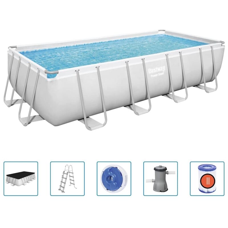 BESTWAY Piscine Rectangulaire Power Steel 488 x 244 x 122 cm - vue 2
