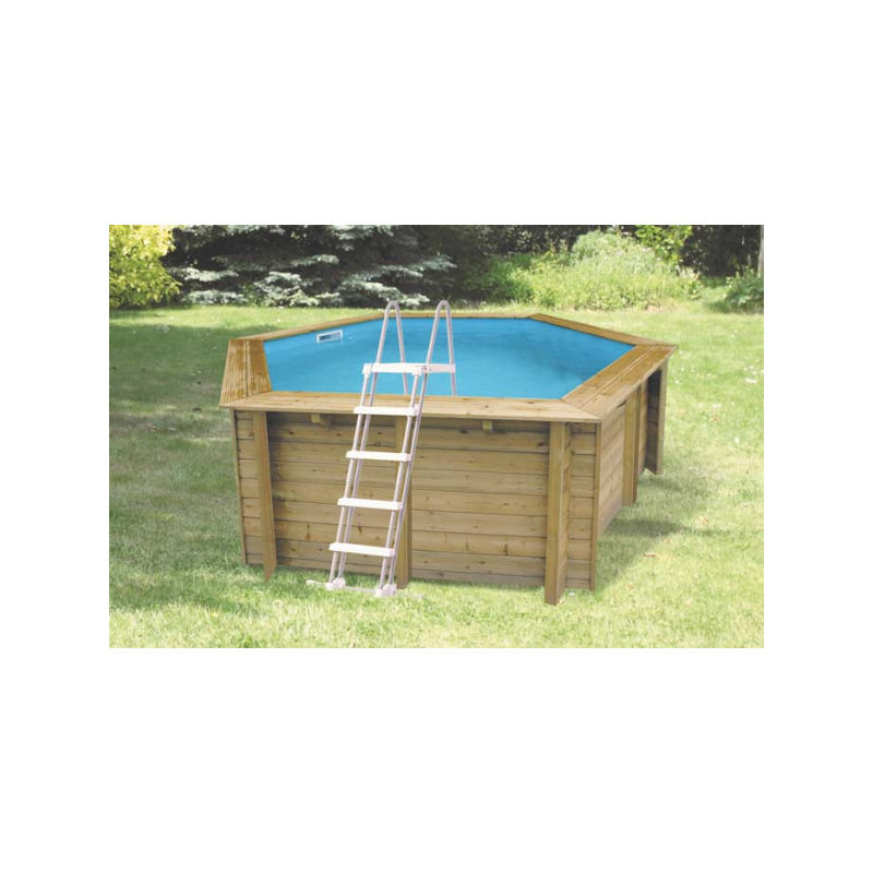 Piscine Bois Hors Sol Sunwater All In One 410 H120cm Liner Bleu