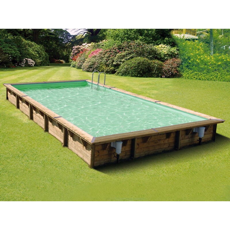 Ubbink - Piscine bois linea rectangulaire 500x800x140cm liner gris
