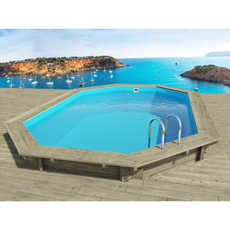 Habitat Et Jardin - Piscine bois ' Miami 145 ' - 4.86 x 3.36 x 1.45 m