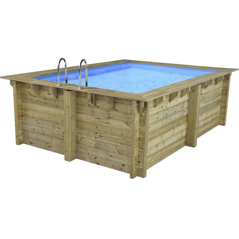 HABITAT ET JARDIN Piscine bois rectangle  Maldives  - 3.20 x 3.20 x 1.24 m