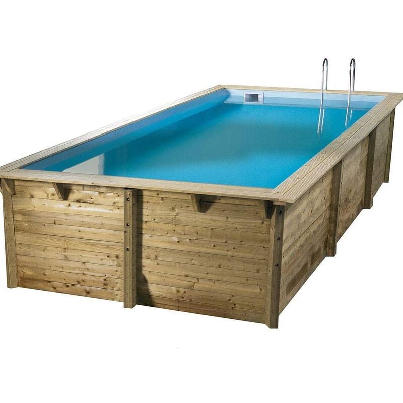 Piscine bois Ubbink sunwater rectangulaire 300x555x140cm liner bleu