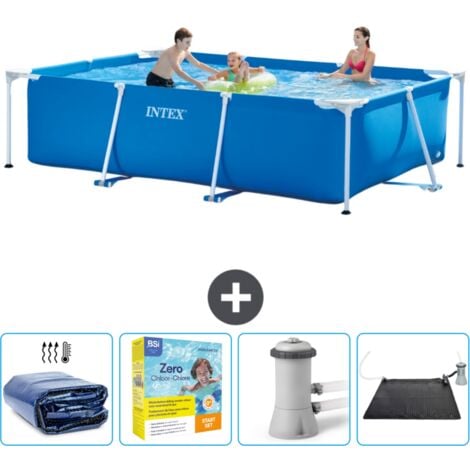 Piscine Cadre Rectangulaire Intex - 300 x 200 x 75 cm - Bleue - Incluse Accessoire CB11