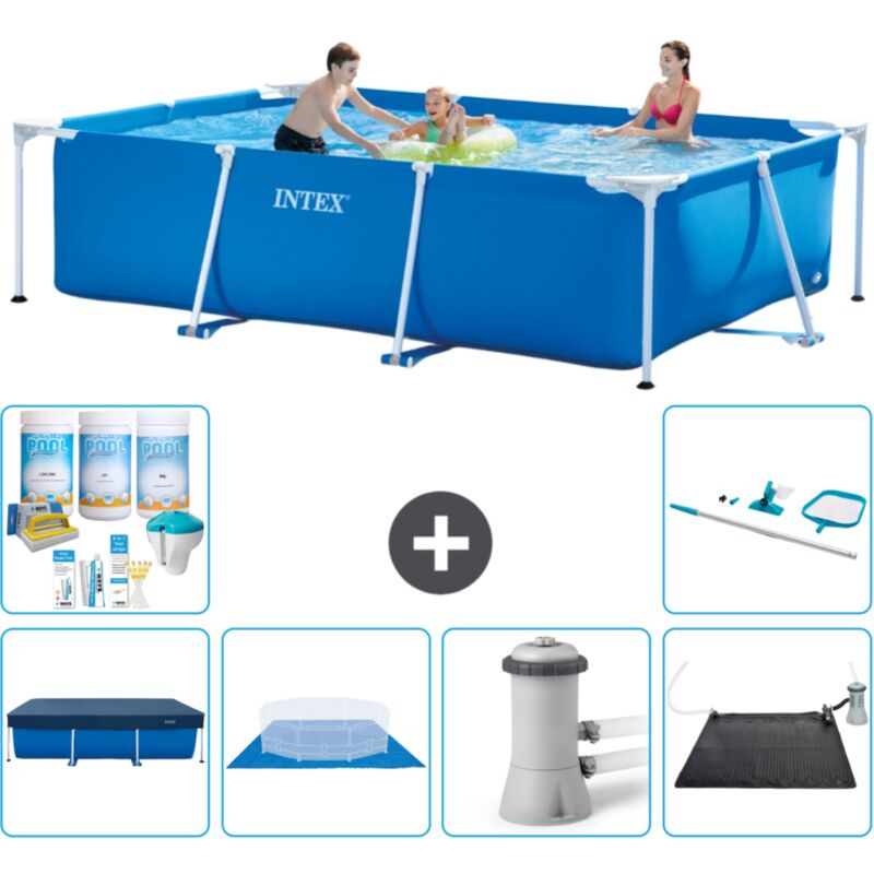 Piscine Cadre Rectangulaire Intex - 300 x 200 x 75 cm - Bleue - Incluse Accessoire CB97