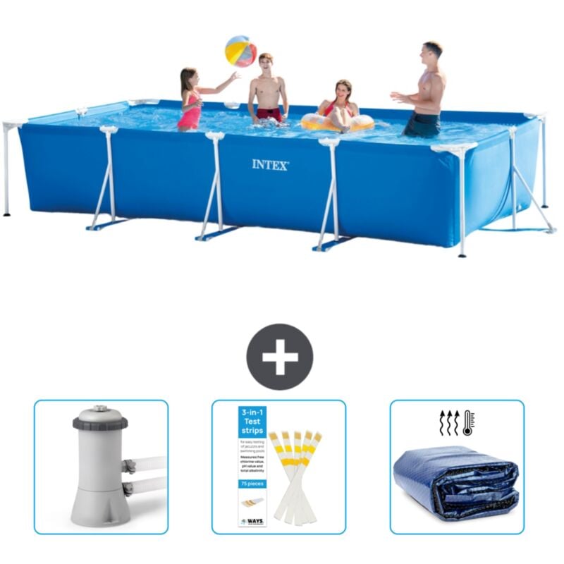 Intex - Piscine Cadre Rectangulaire 450 x 220 x 84 cm - Bleue - Incluse Accessoire CB74