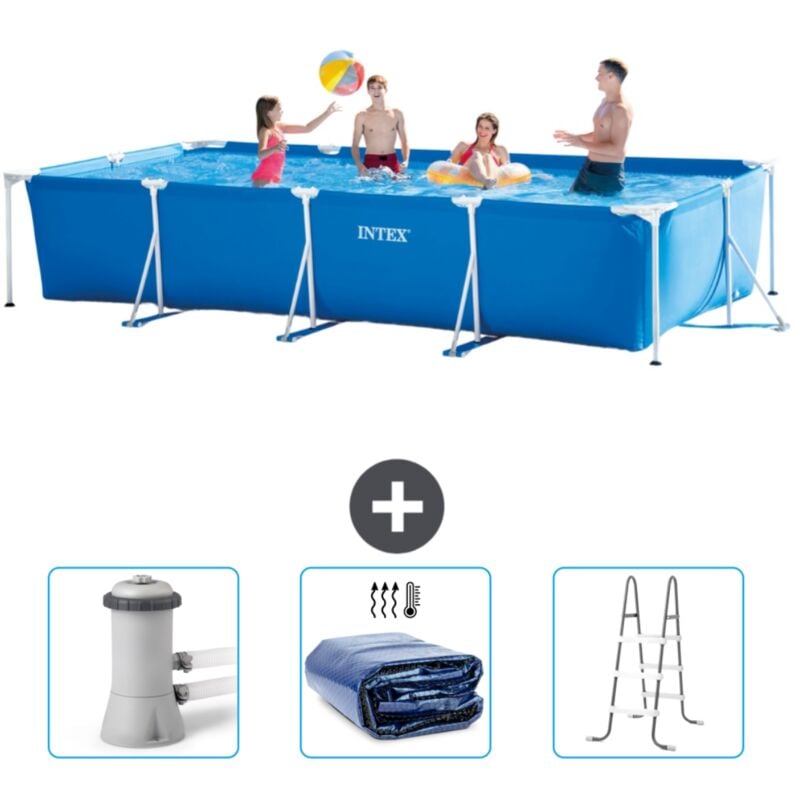 Intex - Piscine Cadre Rectangulaire 450 x 220 x 84 cm - Bleue - Incluse Accessoire CB83